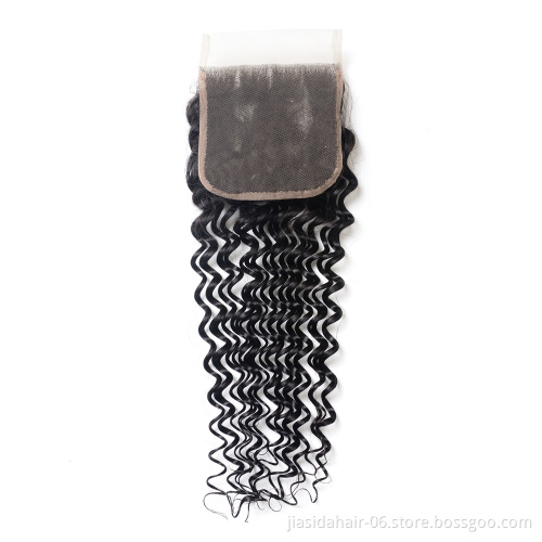Wet and Wavy Human Hair HD Lace Closure 4x4 Wholesale 10a Indian Malaysian China Cuticle Aligned Raw Virgin Hair